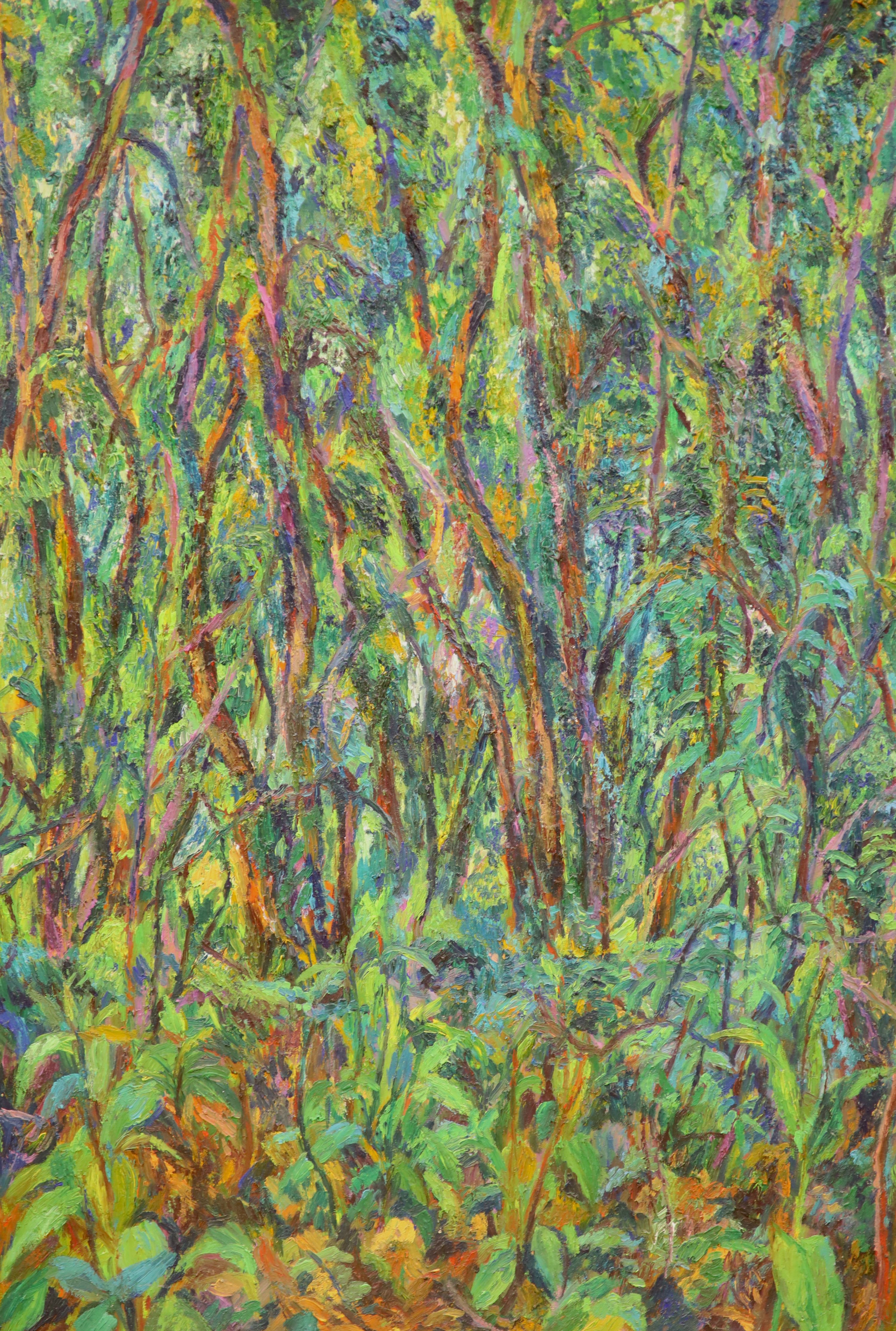 Sarah Perritt, oil on board, Undergrowth, 101 x 70cm